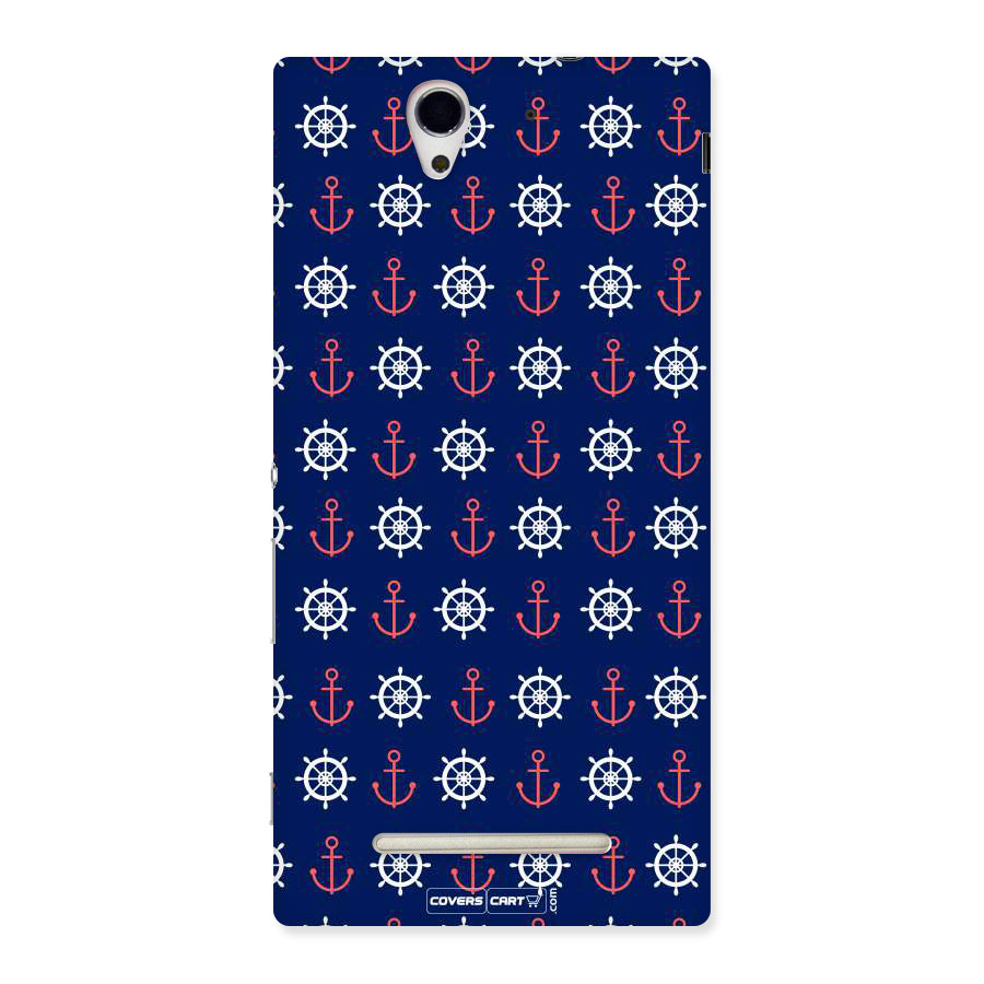 Anchor Pattern Blue Back Case for Sony Xperia C3