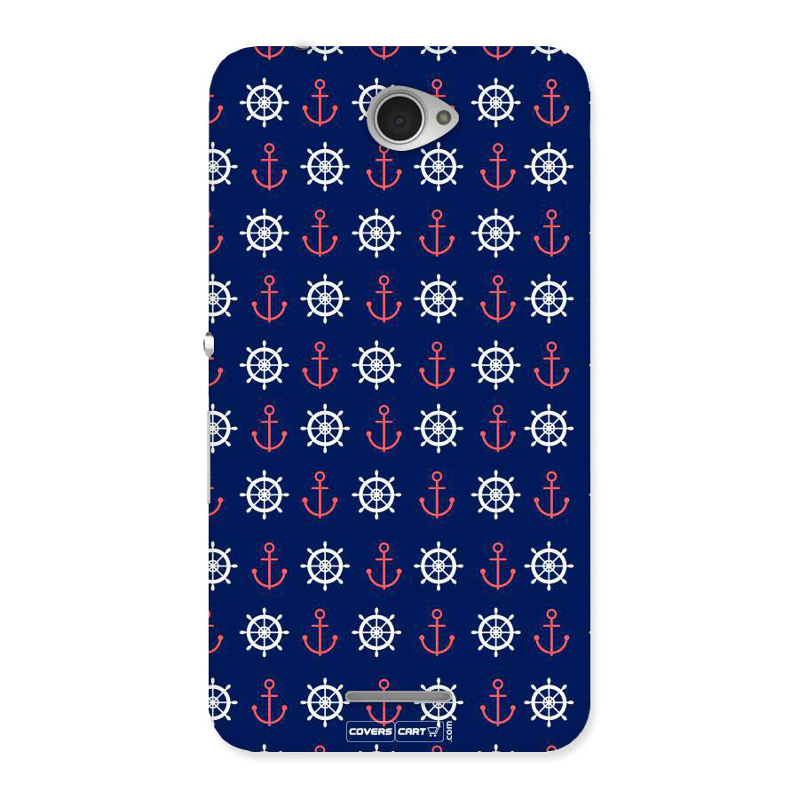 Anchor Pattern Blue Back Case for Sony Xperia E4