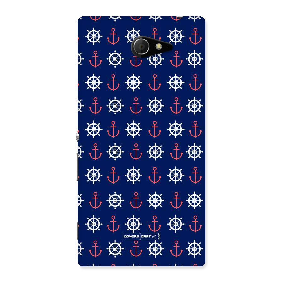 Anchor Pattern Blue Back Case for Sony Xperia M2
