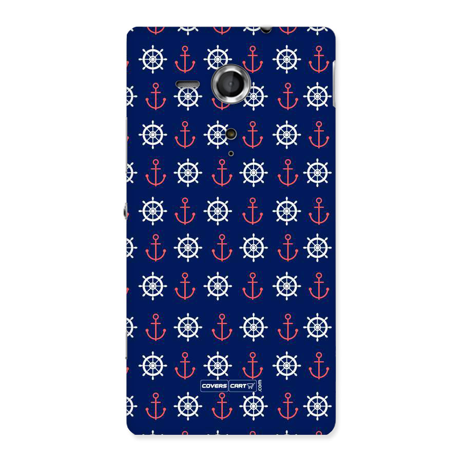 Anchor Pattern Blue Back Case for Sony Xperia SP