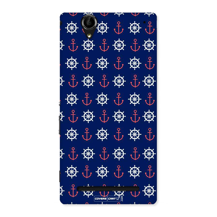 Anchor Pattern Blue Back Case for Sony Xperia T2