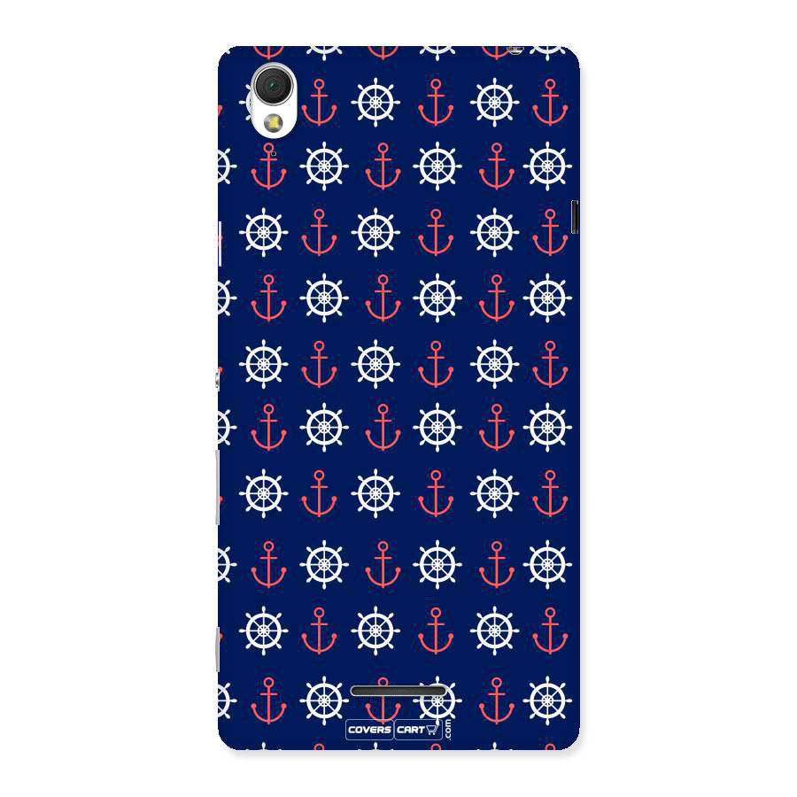 Anchor Pattern Blue Back Case for Sony Xperia T3