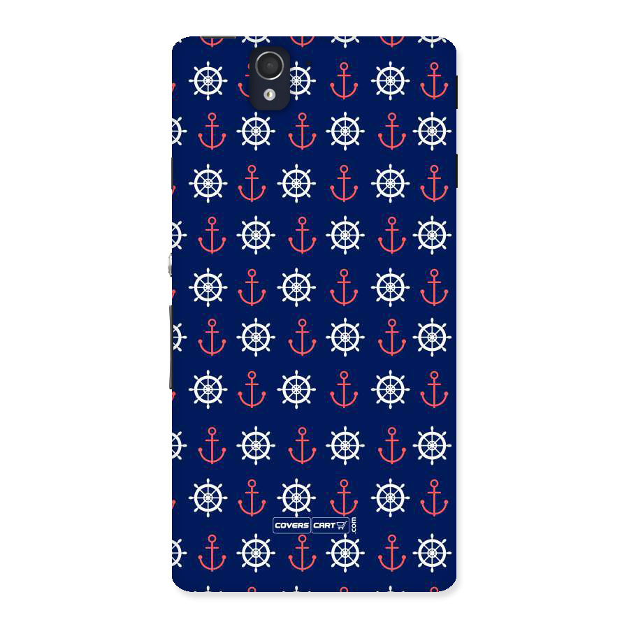 Anchor Pattern Blue Back Case for Sony Xperia Z