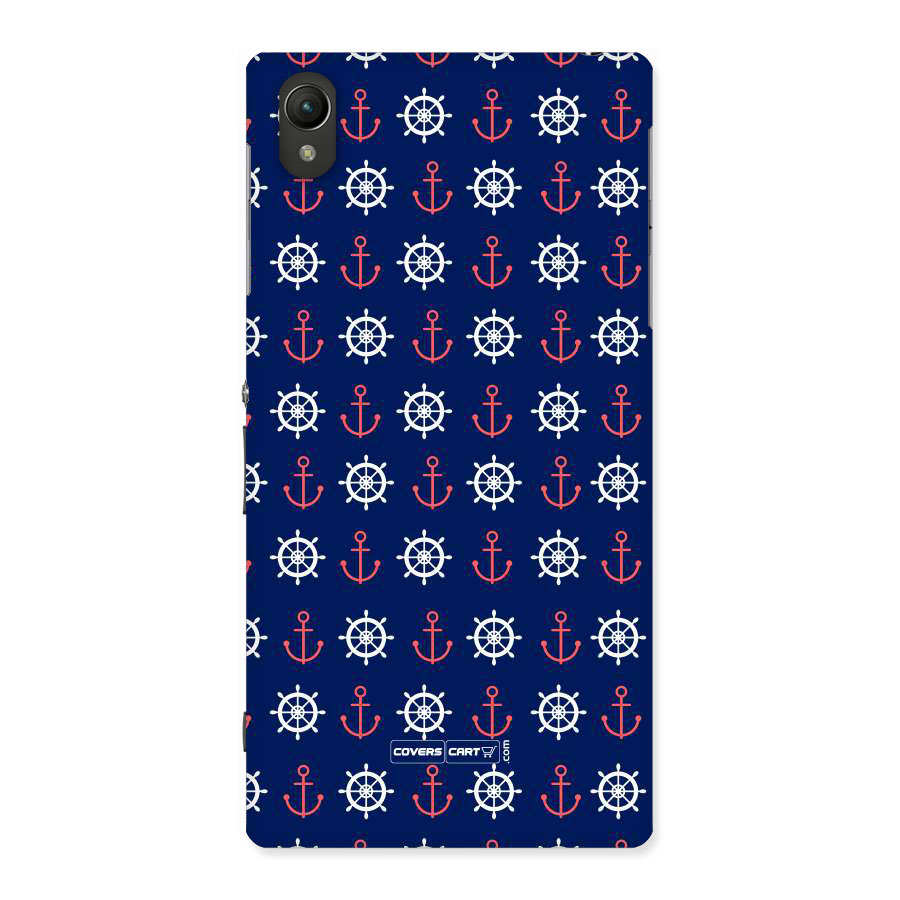 Anchor Pattern Blue Back Case for Sony Xperia Z1