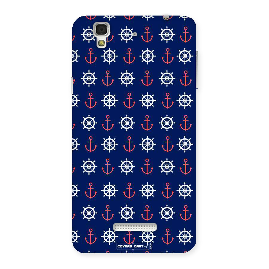 Anchor Pattern Blue Back Case for Yu Yureka