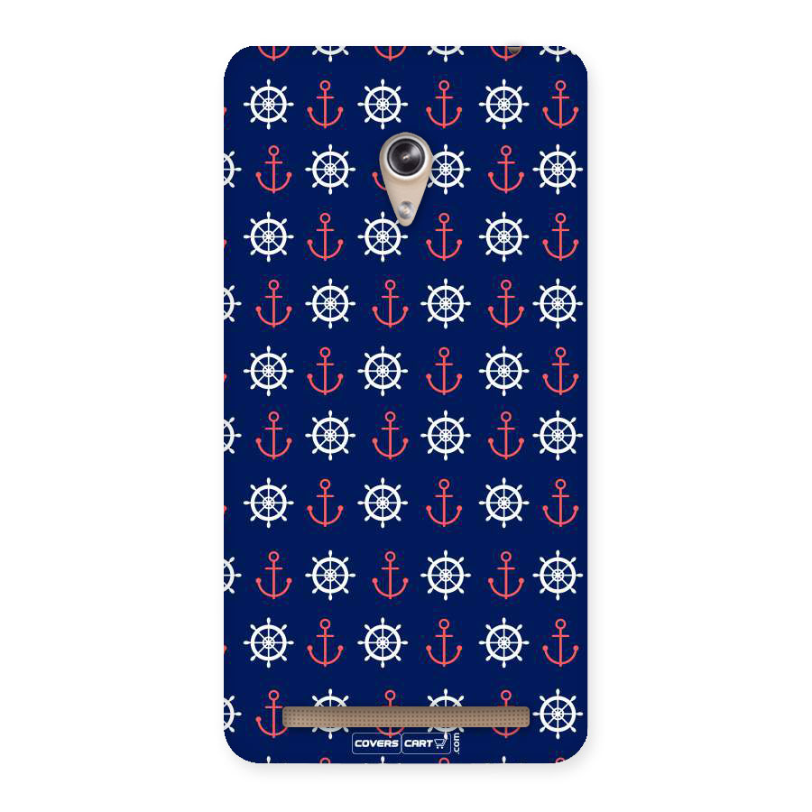 Anchor Pattern Blue Back Case for Zenfone 6