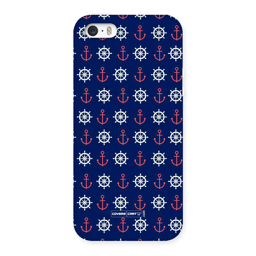 Anchor Pattern Blue Back Case for iPhone 5 5S