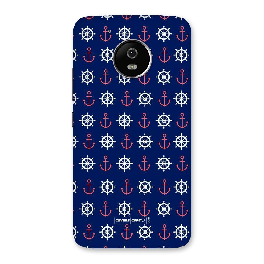 Anchor Pattern Blue Back Case for Moto G5