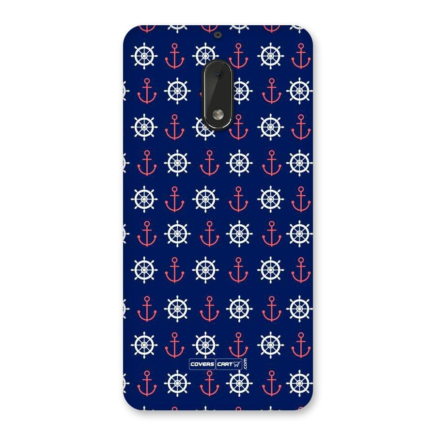 Anchor Pattern Blue Back Case for Nokia 6