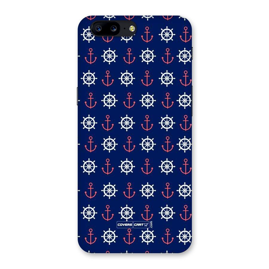 Anchor Pattern Blue Back Case for OnePlus 5