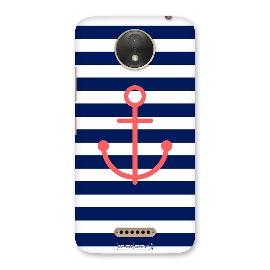 Anchor Stripes Back Case for Moto C Plus