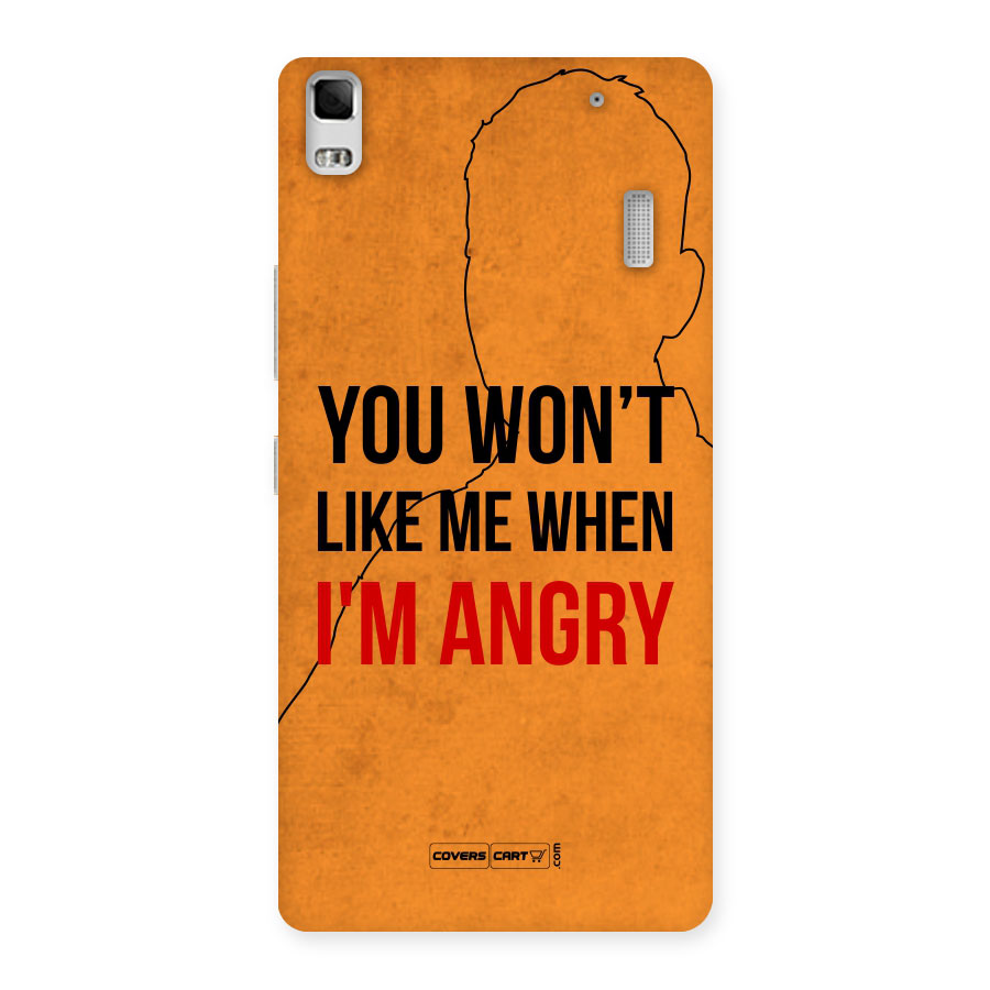 When I M Angry Back Case for Lenovo K3 Note