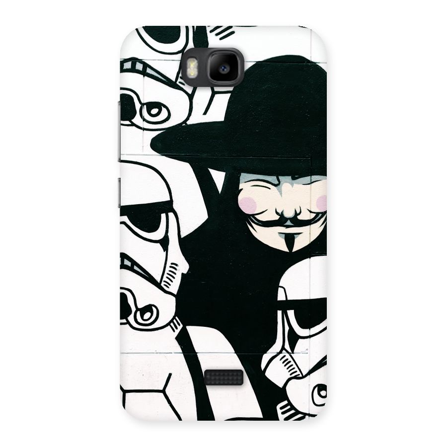 Anonymous Hat Back Case for Honor Bee