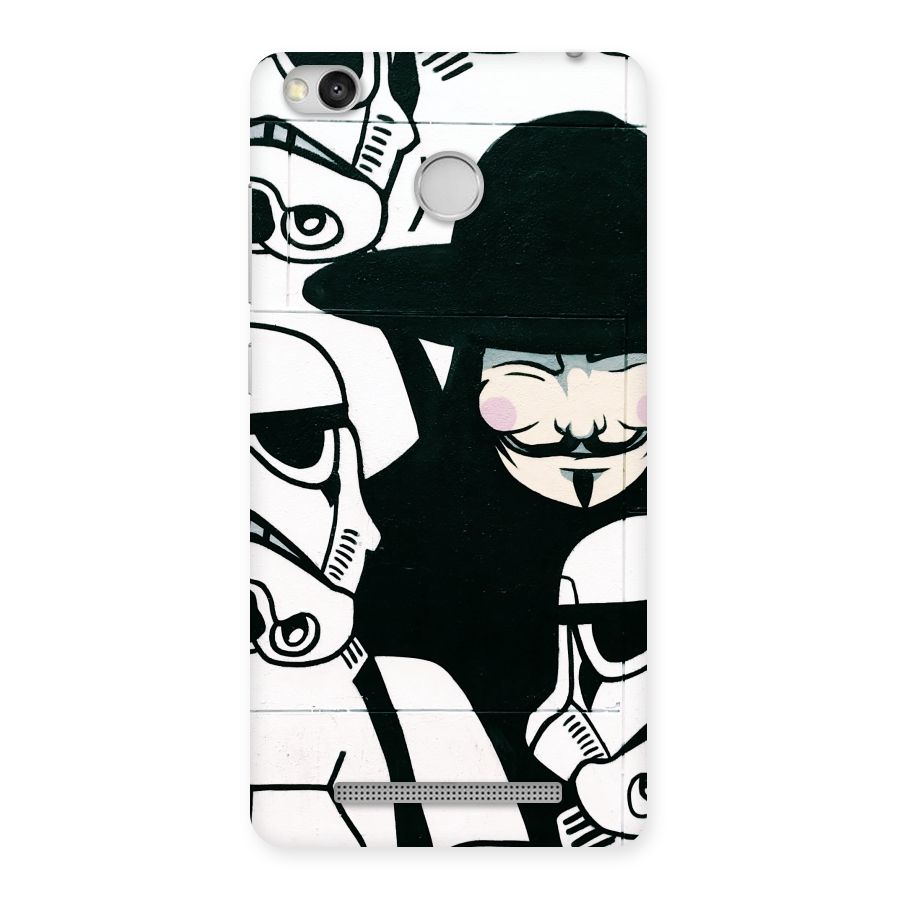 Anonymous Hat Back Case for Redmi 3S Prime