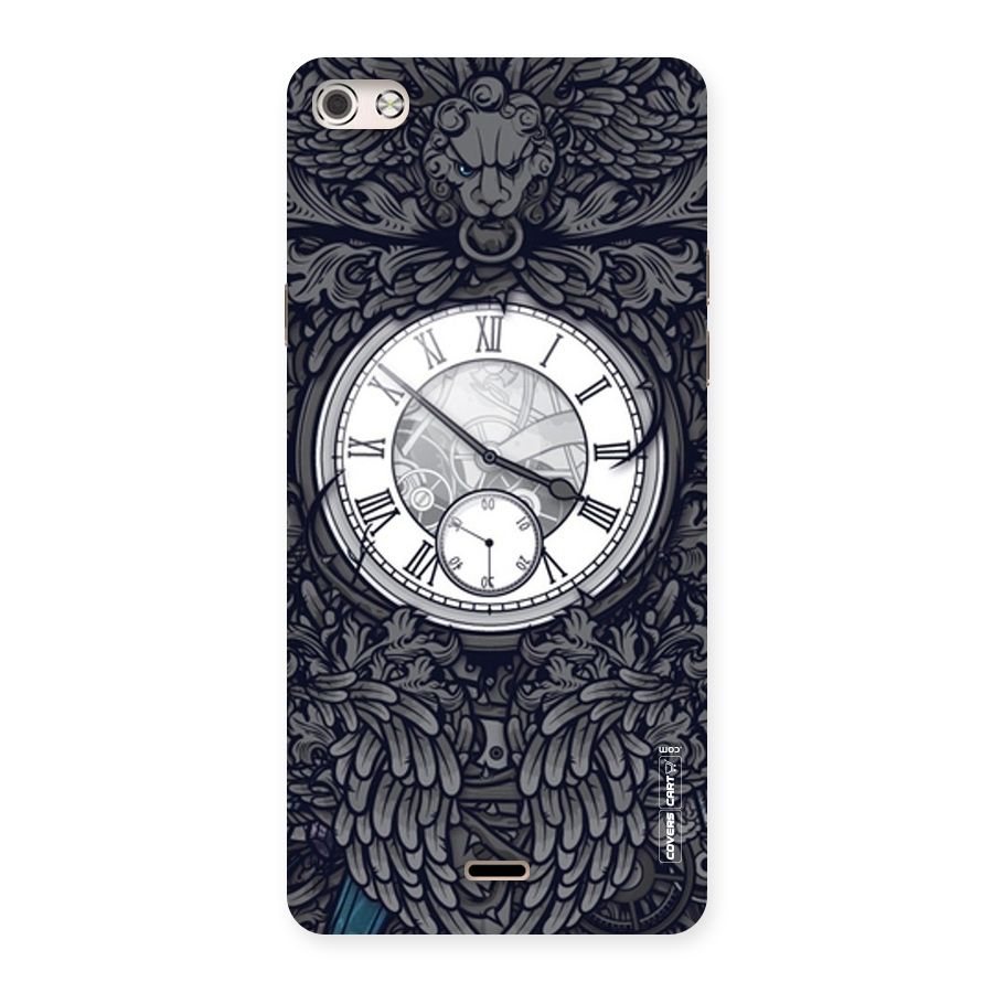 Artsy Wall Clock Back Case for Micromax Canvas Silver 5