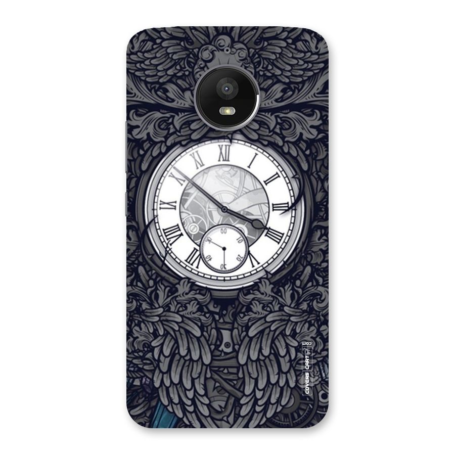 Artsy Wall Clock Back Case for Moto E4 Plus