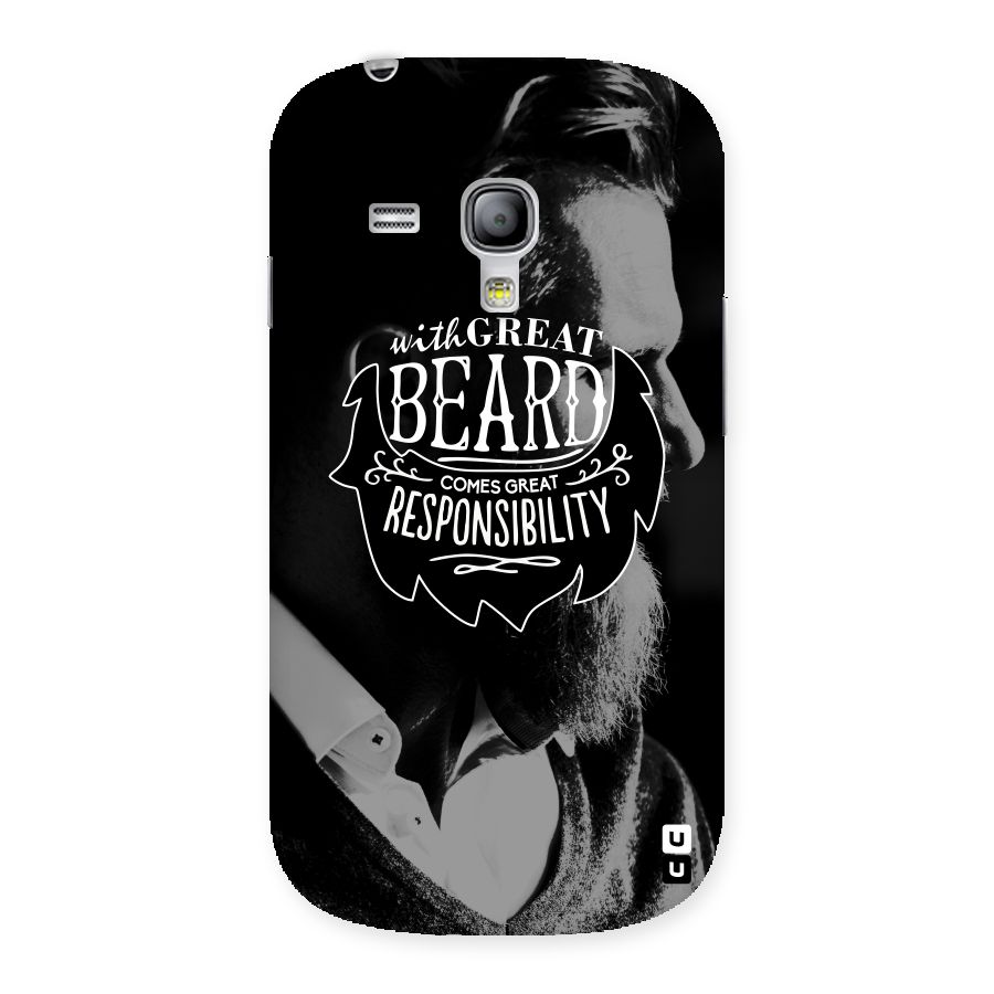 Beard Responsibility Quote Back Case for Galaxy S3 Mini