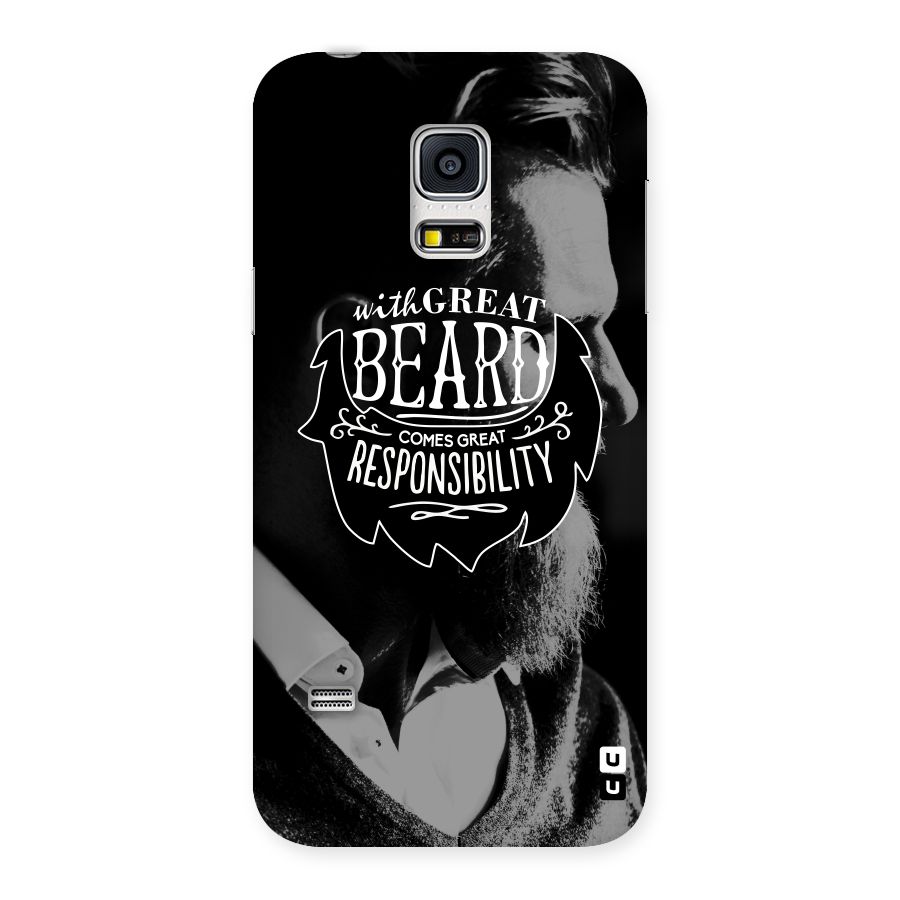 Beard Responsibility Quote Back Case for Galaxy S5 Mini