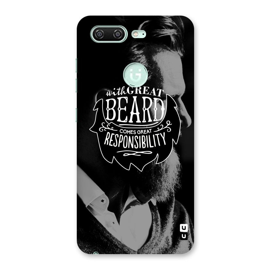 Beard Responsibility Quote Back Case for Gionee S10