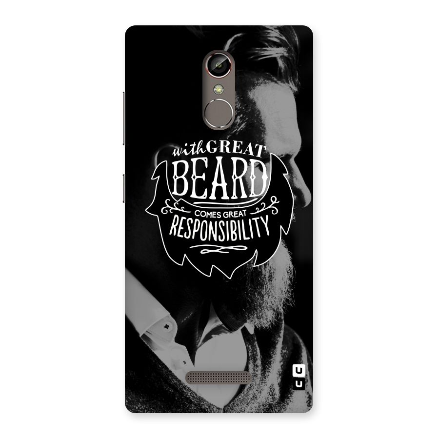Beard Responsibility Quote Back Case for Gionee S6s