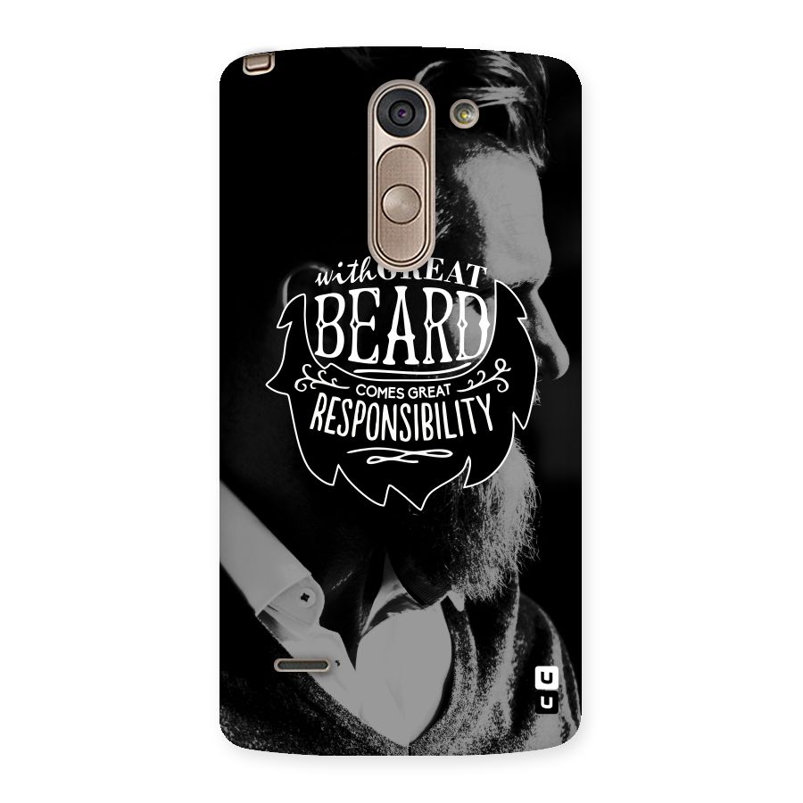 Beard Responsibility Quote Back Case for LG G3 Stylus