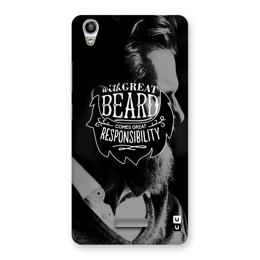 Beard Responsibility Quote Back Case for Lava-Pixel-V1
