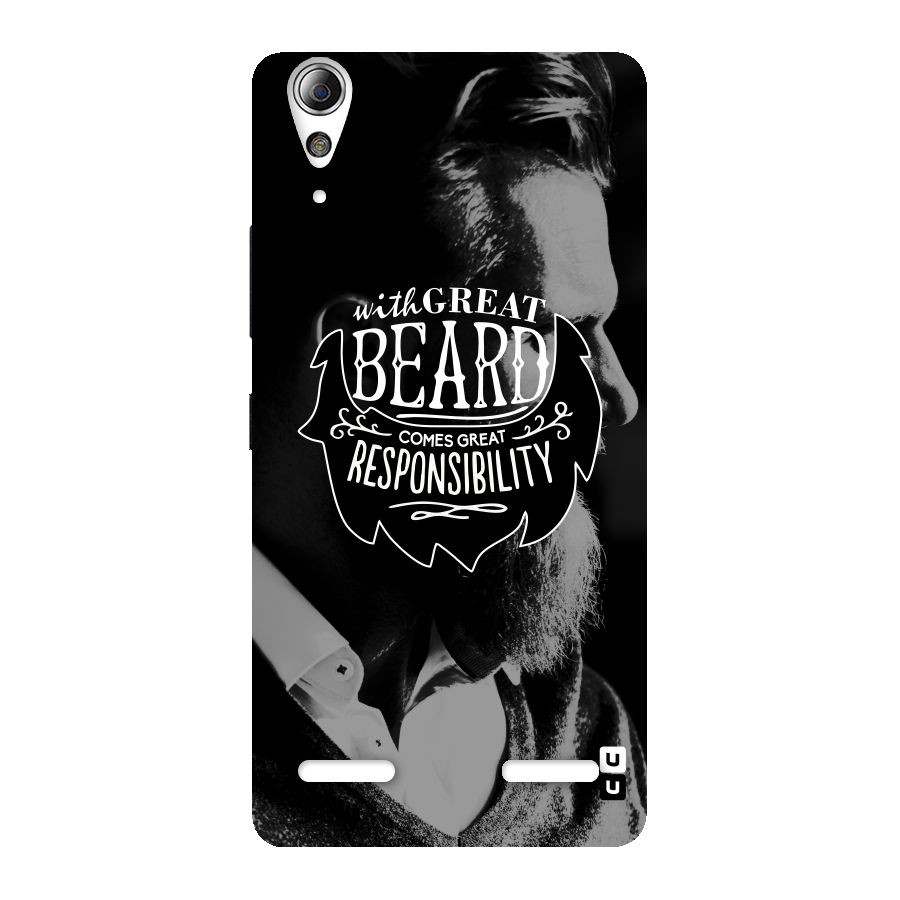 Beard Responsibility Quote Back Case for Lenovo A6000 Plus