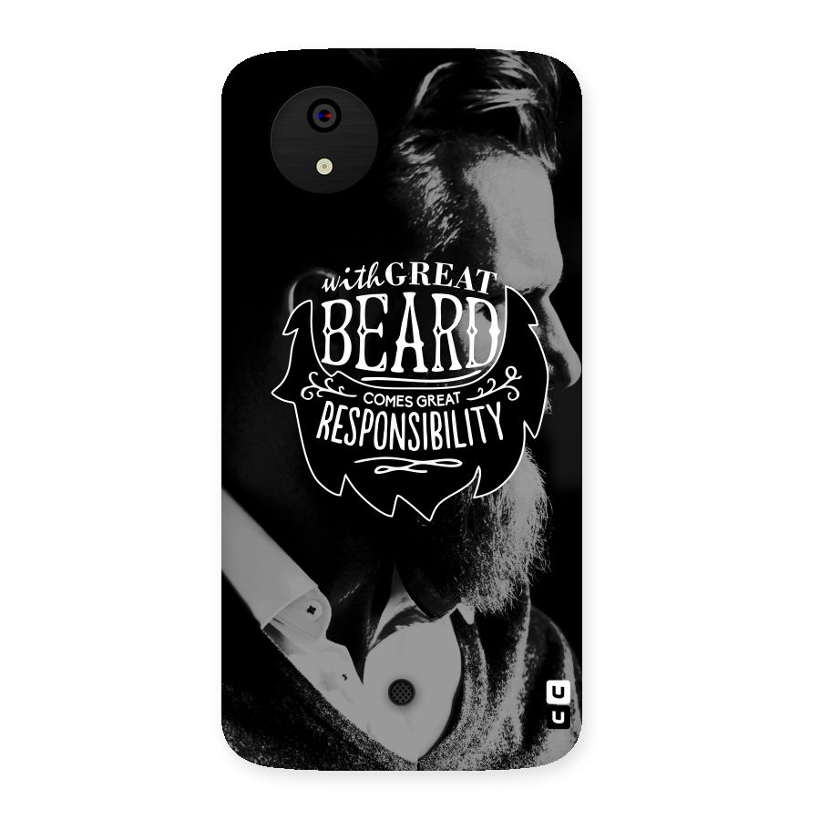 Beard Responsibility Quote Back Case for Micromax Canvas A1