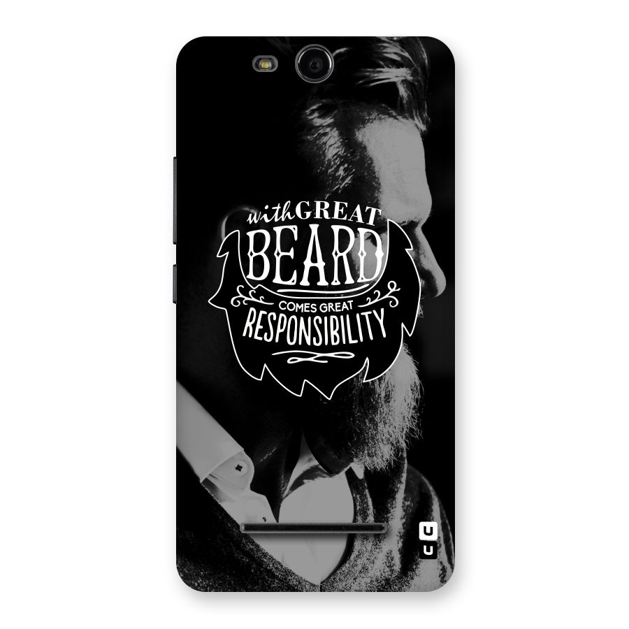 Beard Responsibility Quote Back Case for Micromax Canvas Juice 3 Q392