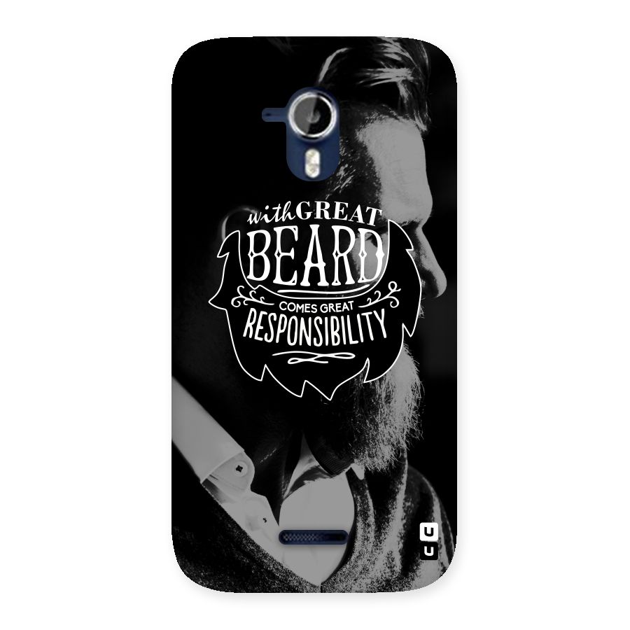 Beard Responsibility Quote Back Case for Micromax Canvas Magnus A117