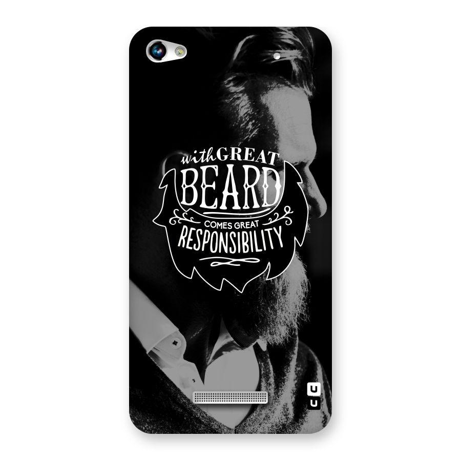 Beard Responsibility Quote Back Case for Micromax Hue 2
