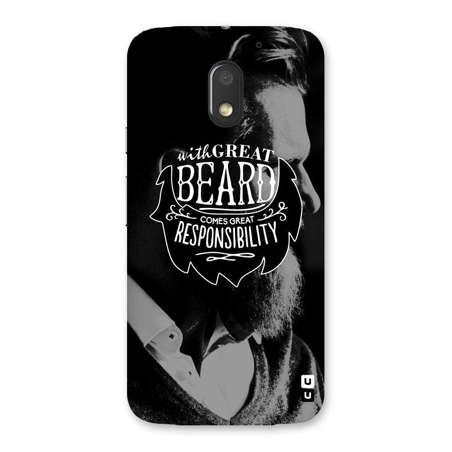Beard Responsibility Quote Back Case for Moto E3 Power