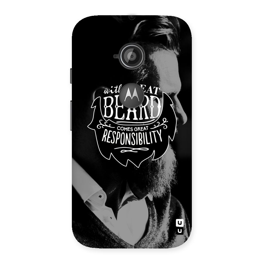 Beard Responsibility Quote Back Case for Moto E 2nd Gen