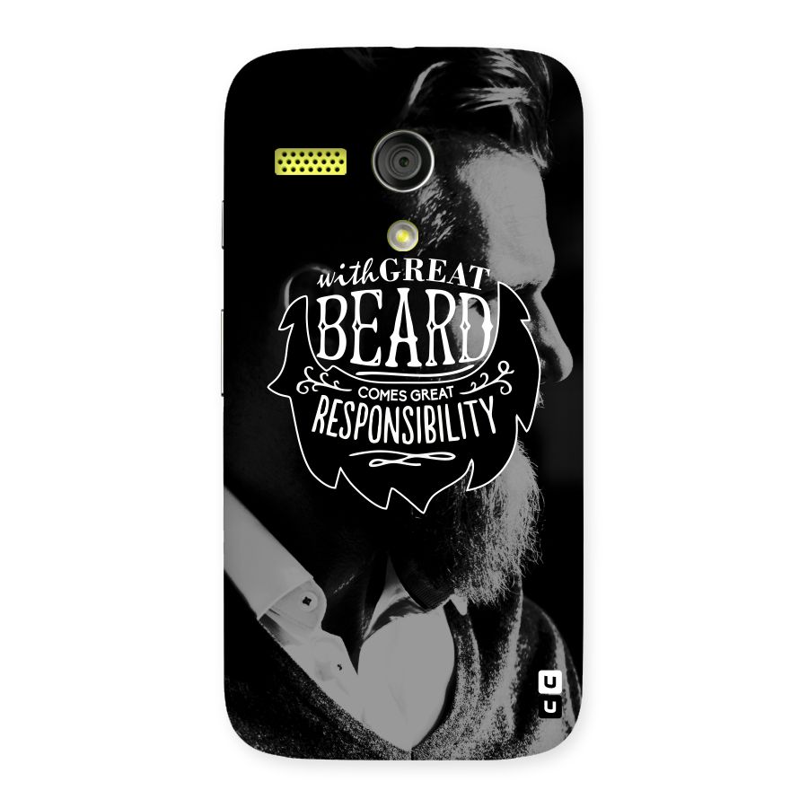 Beard Responsibility Quote Back Case for Moto G