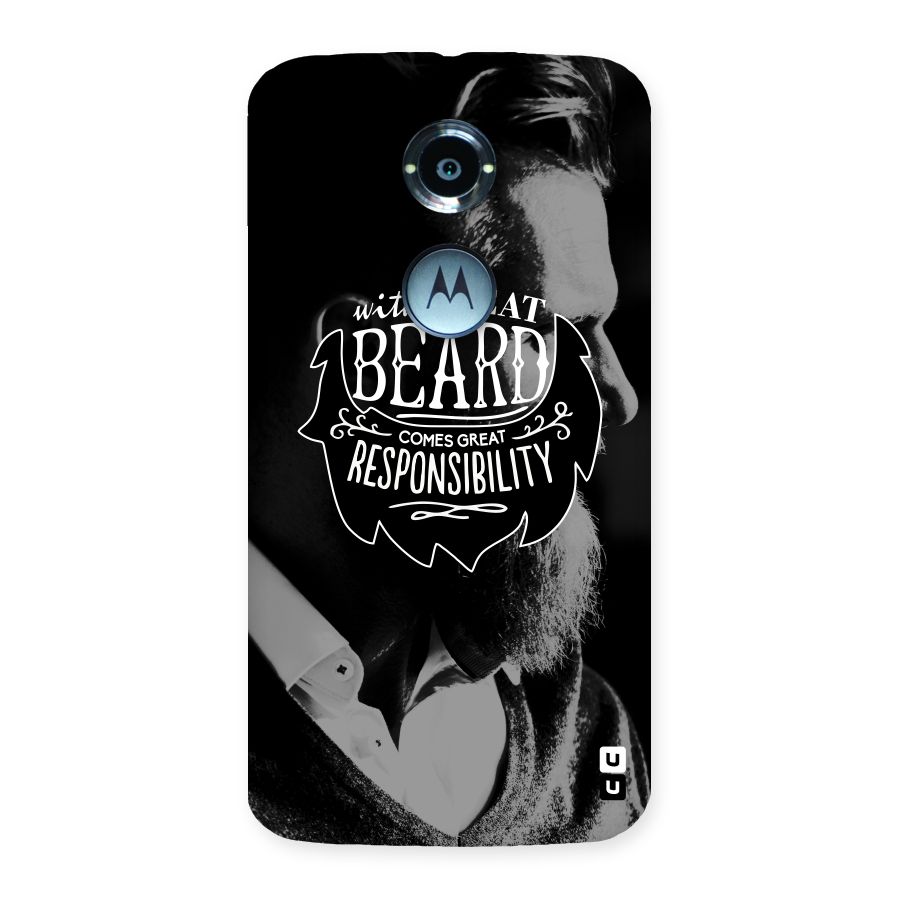 Beard Responsibility Quote Back Case for Moto X 2nd Gen