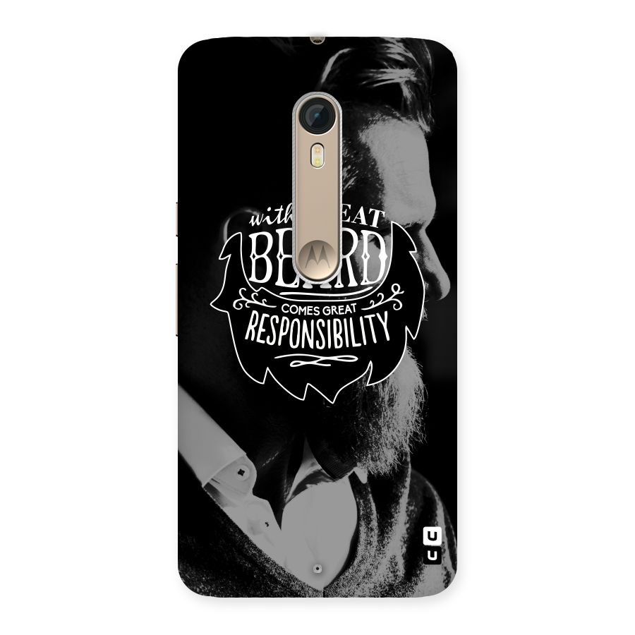 Beard Responsibility Quote Back Case for Motorola Moto X Style