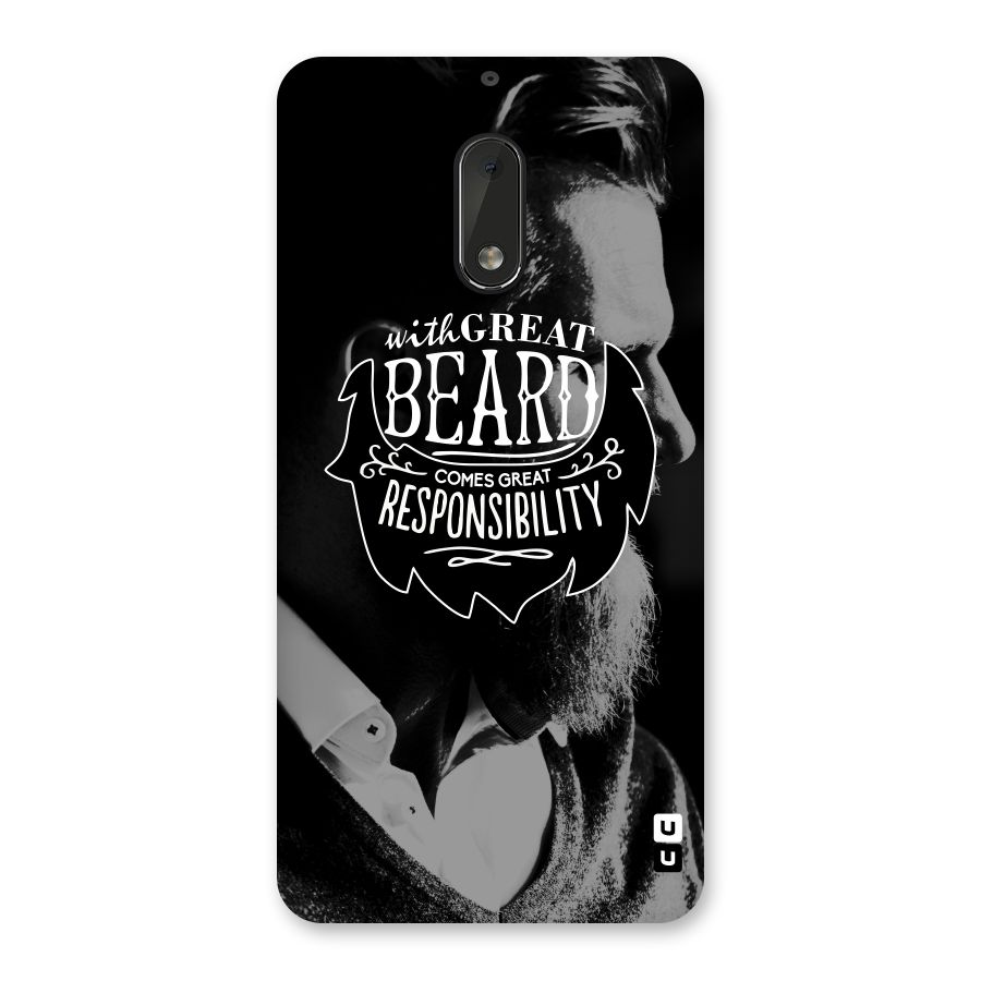 Beard Responsibility Quote Back Case for Nokia 6