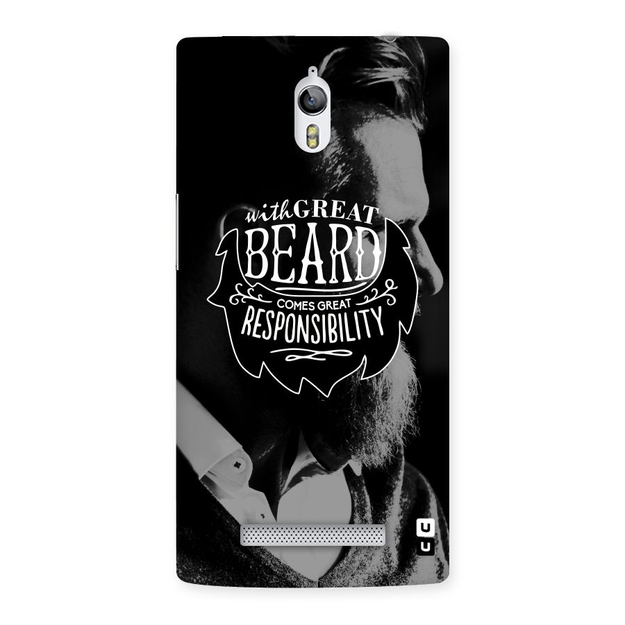 Beard Responsibility Quote Back Case for Oppo Find 7