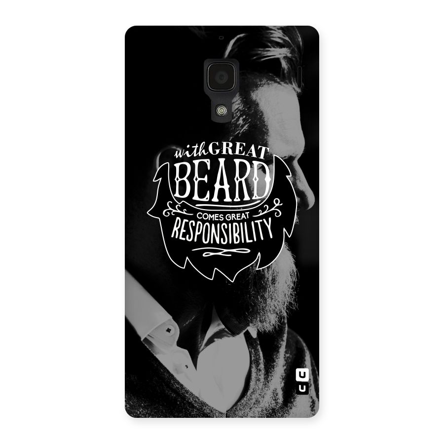 Beard Responsibility Quote Back Case for Redmi 1S