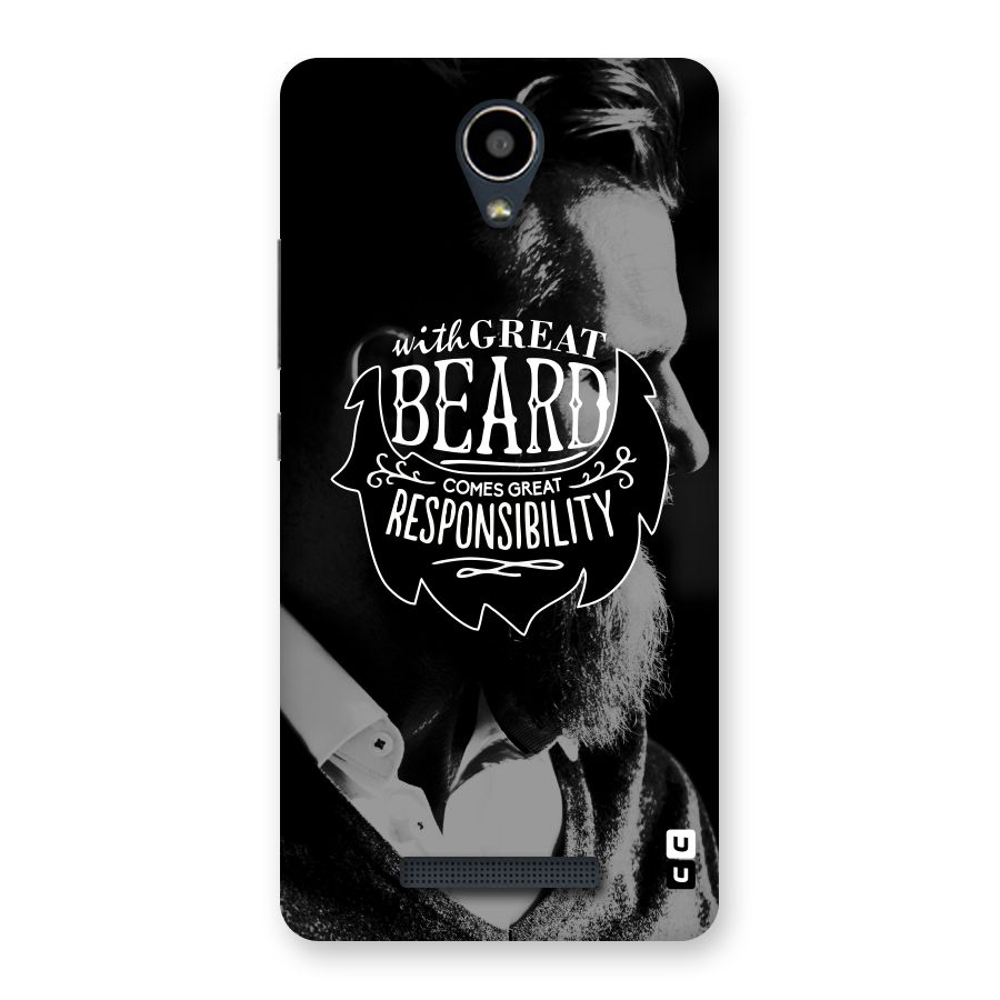 Beard Responsibility Quote Back Case for Redmi Note 2