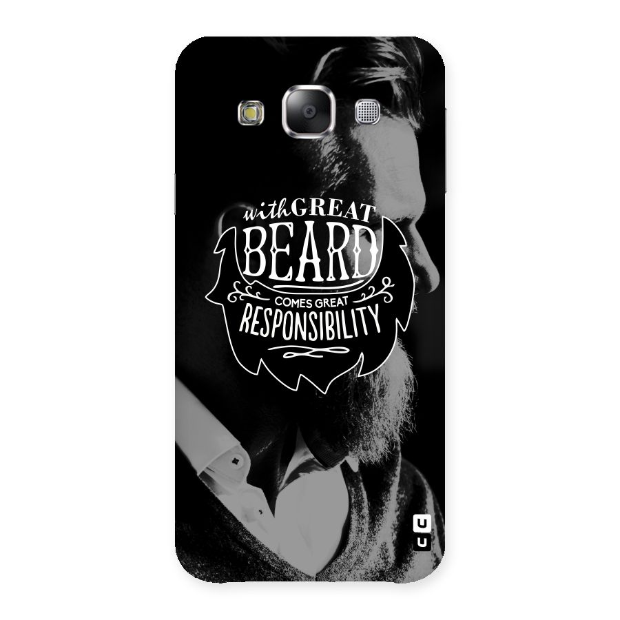 Beard Responsibility Quote Back Case for Samsung Galaxy E5