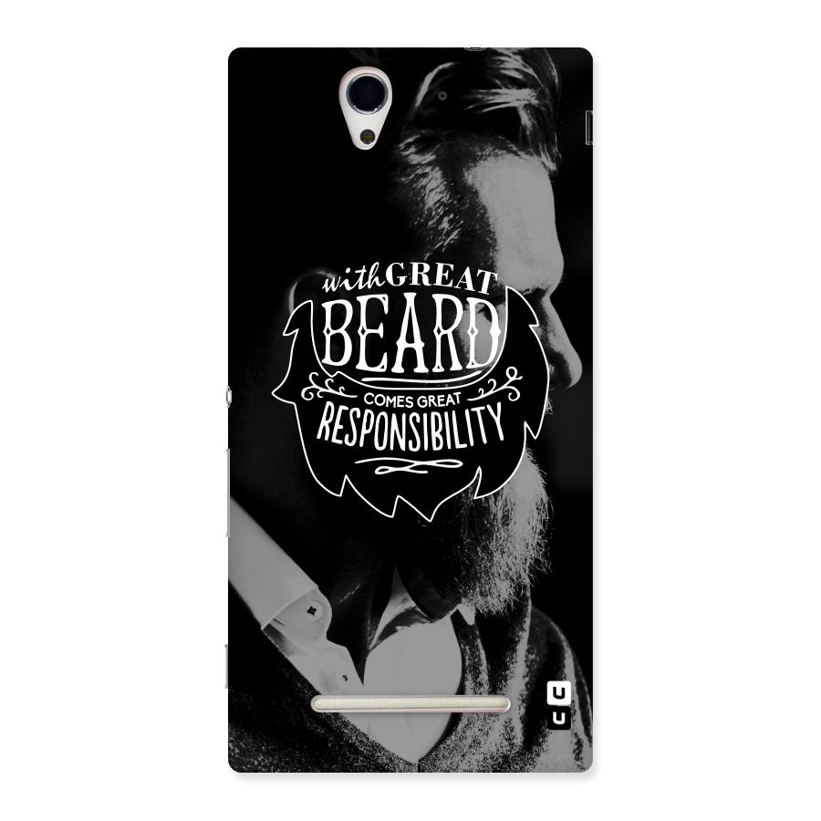 Beard Responsibility Quote Back Case for Sony Xperia C3