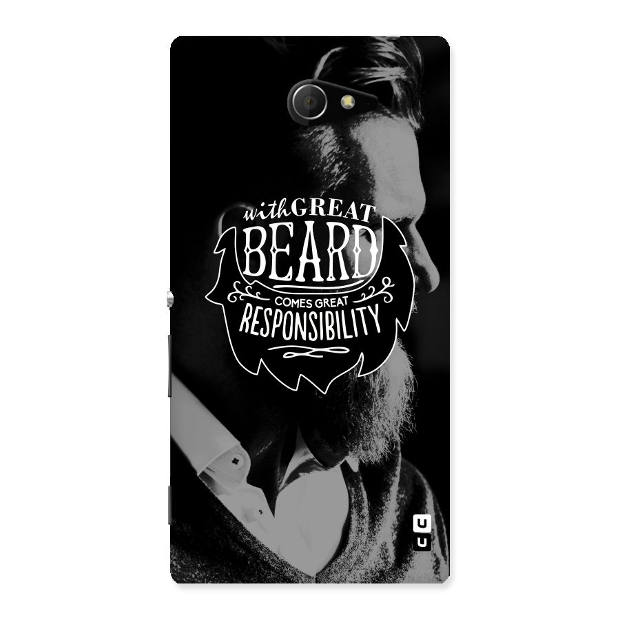 Beard Responsibility Quote Back Case for Sony Xperia M2