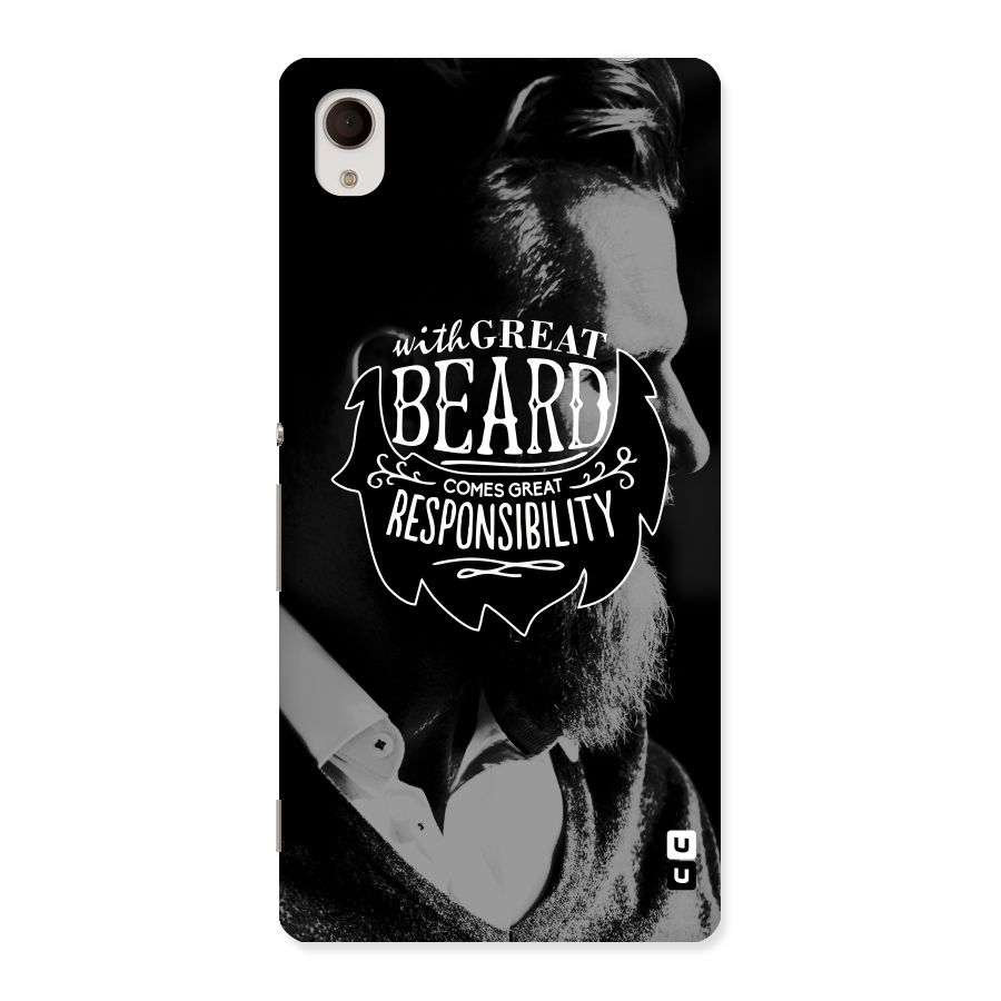 Beard Responsibility Quote Back Case for Sony Xperia M4