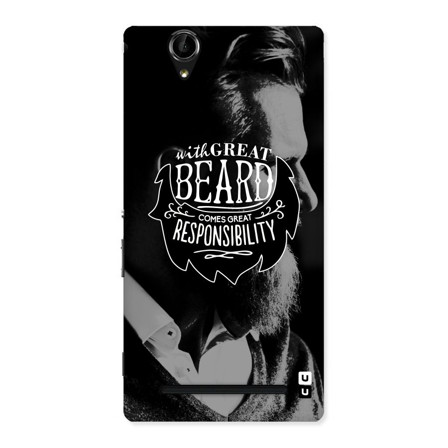 Beard Responsibility Quote Back Case for Sony Xperia T2