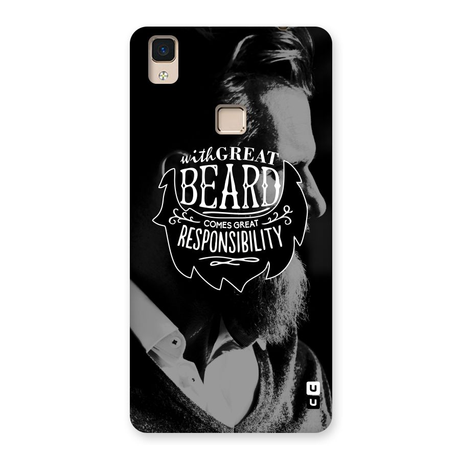 Beard Responsibility Quote Back Case for V3 Max