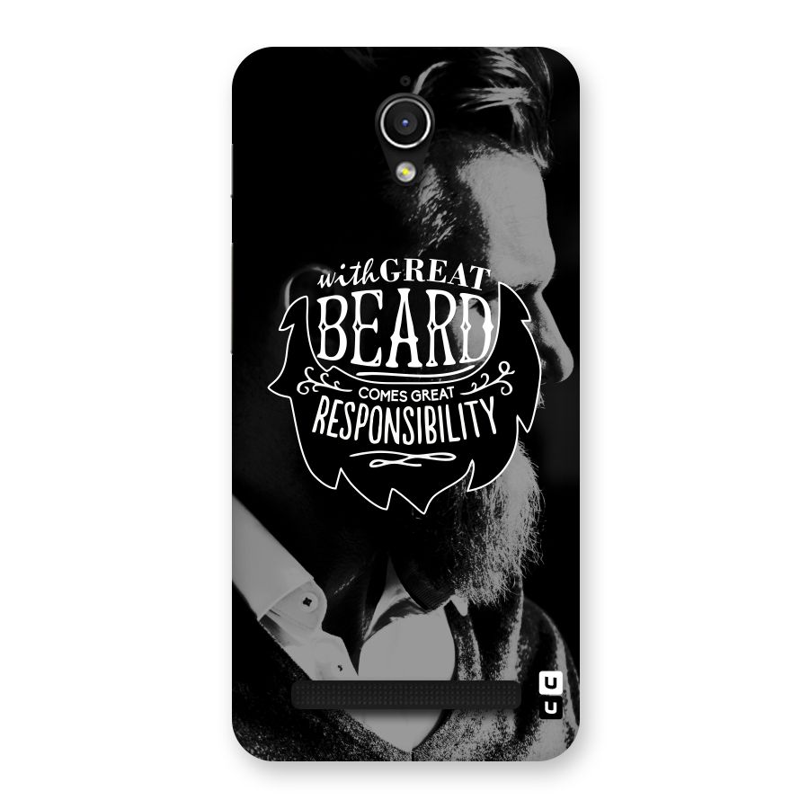 Beard Responsibility Quote Back Case for Zenfone Go