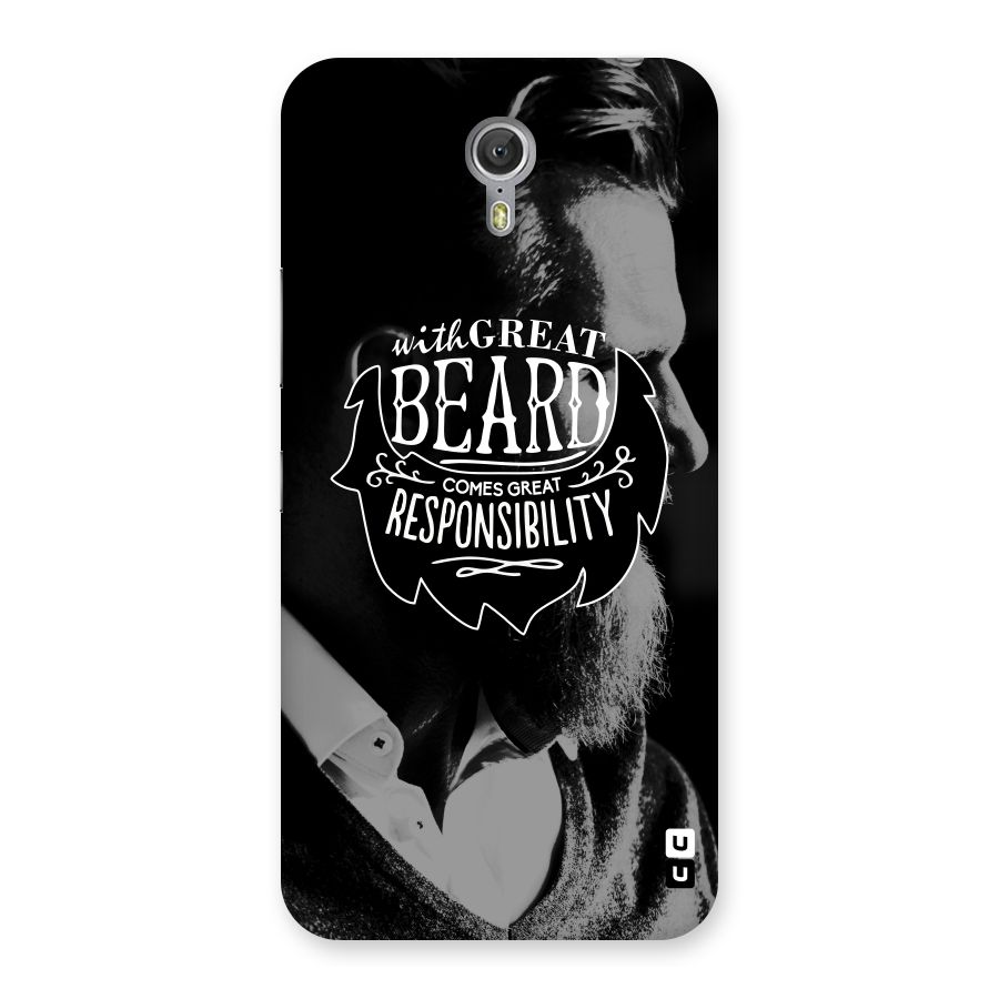 Beard Responsibility Quote Back Case for Zuk Z1