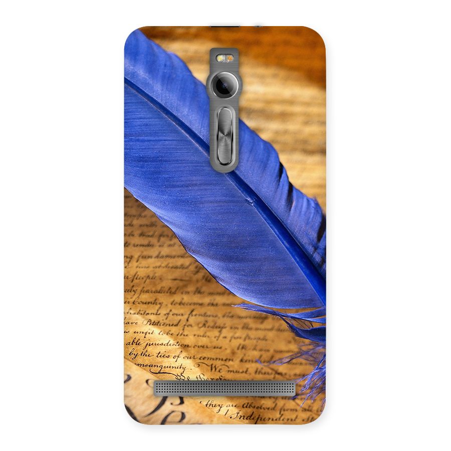Beautiful Blue Feather Back Case for Asus Zenfone 2