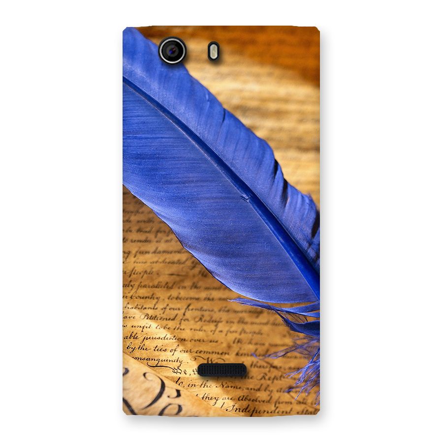 Beautiful Blue Feather Back Case for Canvas Nitro 2 E311